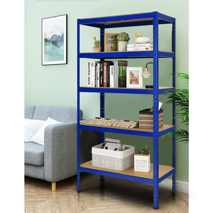 71 inch Heavy Duty Steel Adjustable 5 Level Storage Shelves, Blue Garages at Gallery Canada