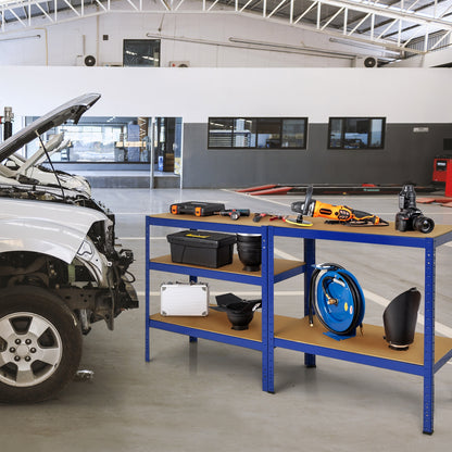 71 inch Heavy Duty Steel Adjustable 5 Level Storage Shelves, Blue Garages at Gallery Canada