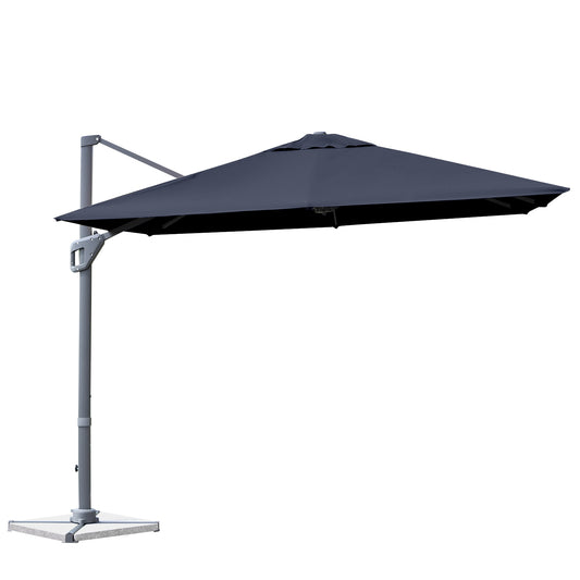 10 x 10 Feet Patio Offset Cantilever Umbrella, Aluminum 360-Degree Rotation Tilt, Navy