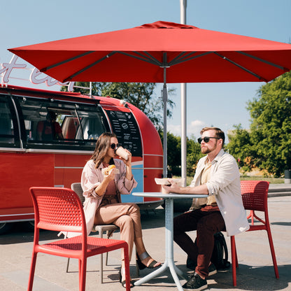 10 x 10 Feet Patio Offset Cantilever Umbrella with Aluminum 360-degree Rotation Tilt, Orange Outdoor Umbrellas at Gallery Canada