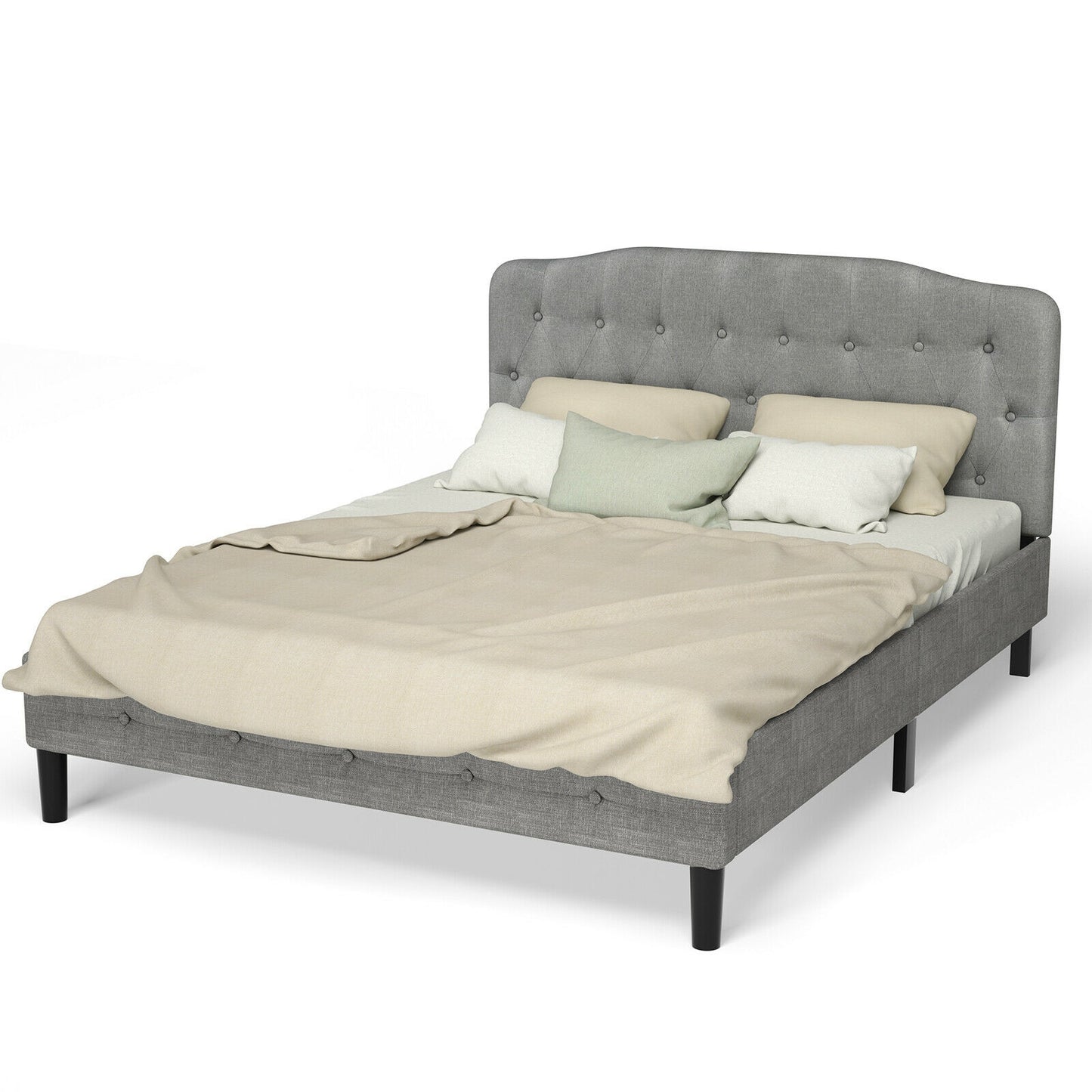 Queen Upholstered Headboard with Adjustable Heights, Light Gray Headboards at Gallery Canada