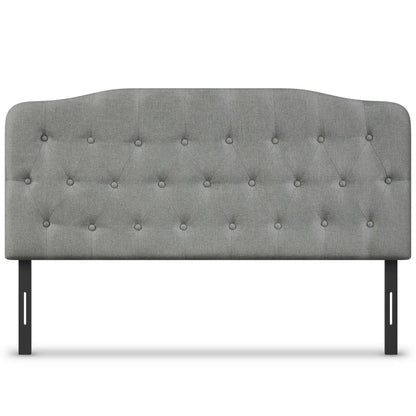 Queen Upholstered Headboard with Adjustable Heights, Light Gray Headboards Light Gray at Gallery Canada