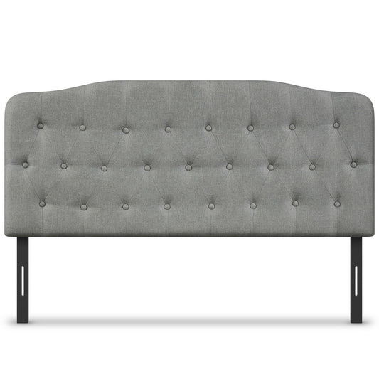 Queen Upholstered Headboard with Adjustable Heights, Light Gray Headboards Light Gray at Gallery Canada