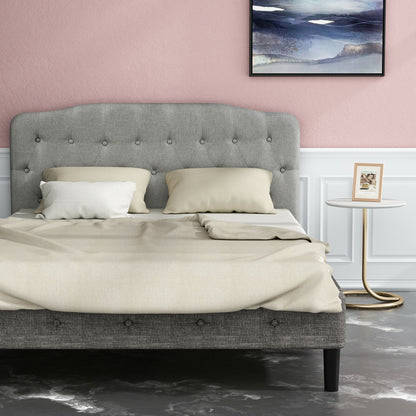 Queen Upholstered Headboard with Adjustable Heights, Light Gray Headboards at Gallery Canada