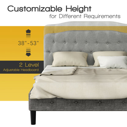 Queen Upholstered Headboard with Adjustable Heights, Light Gray Headboards at Gallery Canada