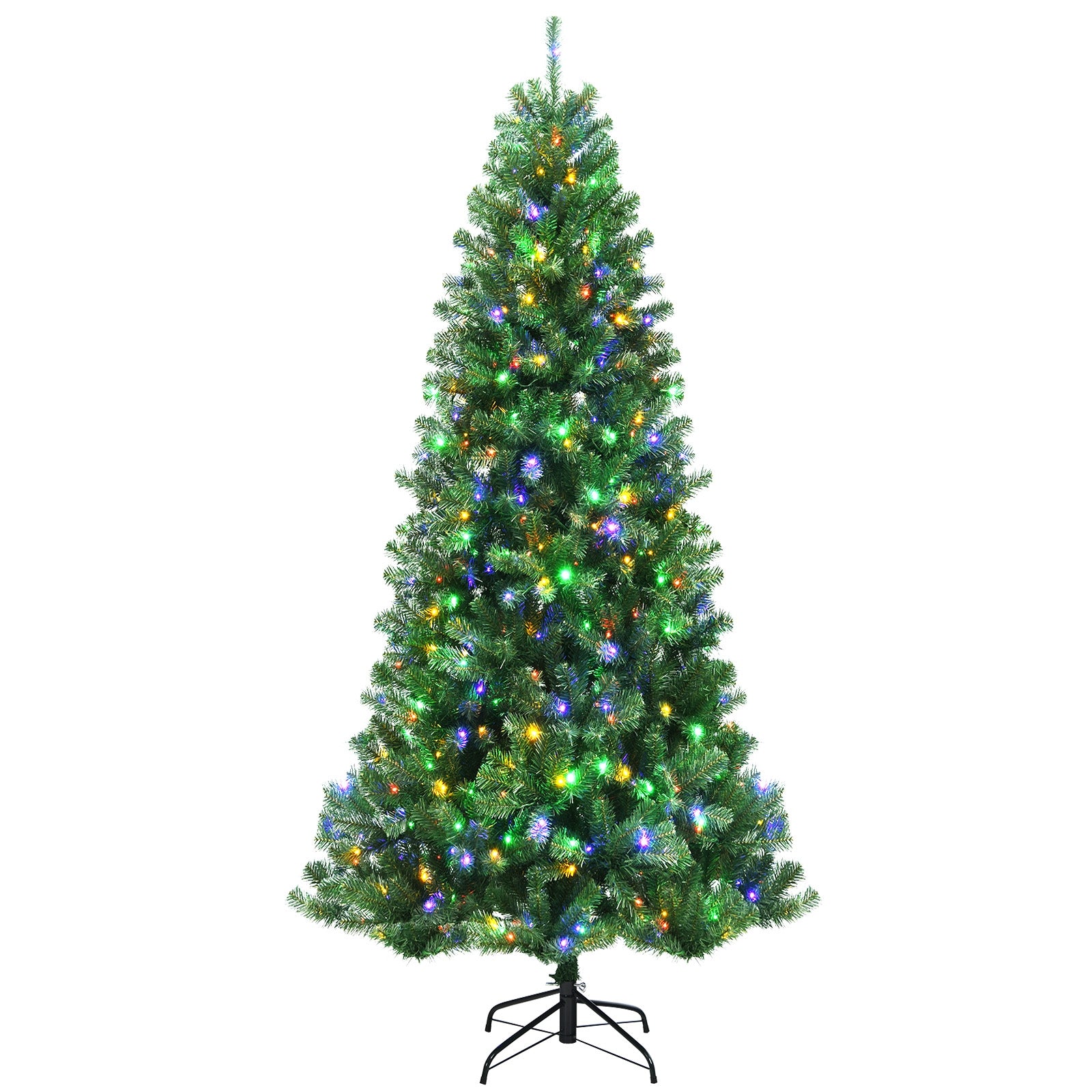 Artificial Hinged Christmas Tree with Remote-controlled Color-changing LED Lights-8', Green Christmas Tree at Gallery Canada