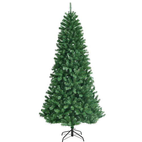 Artificial Hinged Christmas Tree, Remote LED Lights, 8', Green