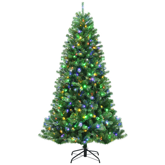 Artificial Hinged Christmas Tree, 6', Remote Control LED Lights, Green Christmas Tree Green at Gallery Canada