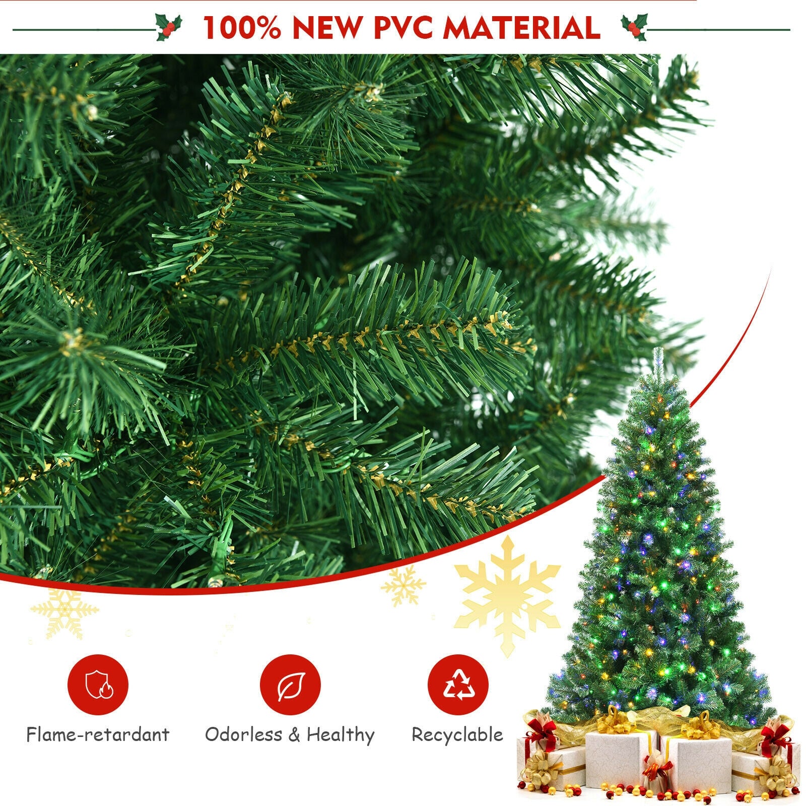 Artificial Hinged Christmas Tree, 6', Remote Control LED Lights, Green Christmas Tree at Gallery Canada