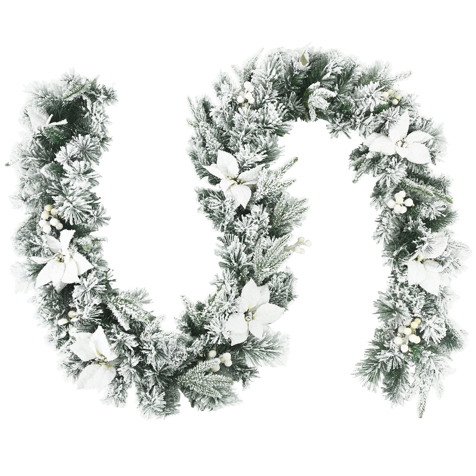 9 Feet Pre-Lit Artificial Christmas Garland with 50 LED Lights, White Christmas Decor & Accessories White at Gallery Canada