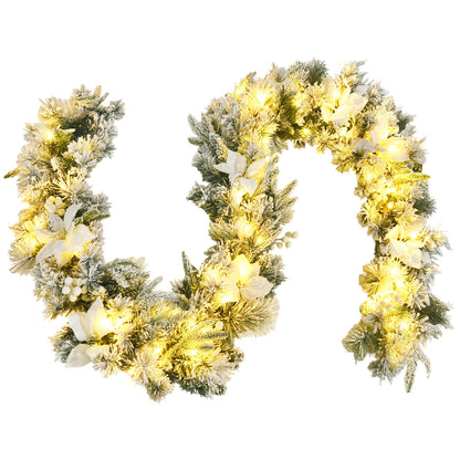 9 Feet Pre-Lit Artificial Christmas Garland with 50 LED Lights, White Christmas Decor & Accessories at Gallery Canada