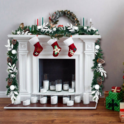 9 Feet Pre-Lit Artificial Christmas Garland with LED Lights, Green Christmas Decor & Accessories at Gallery Canada