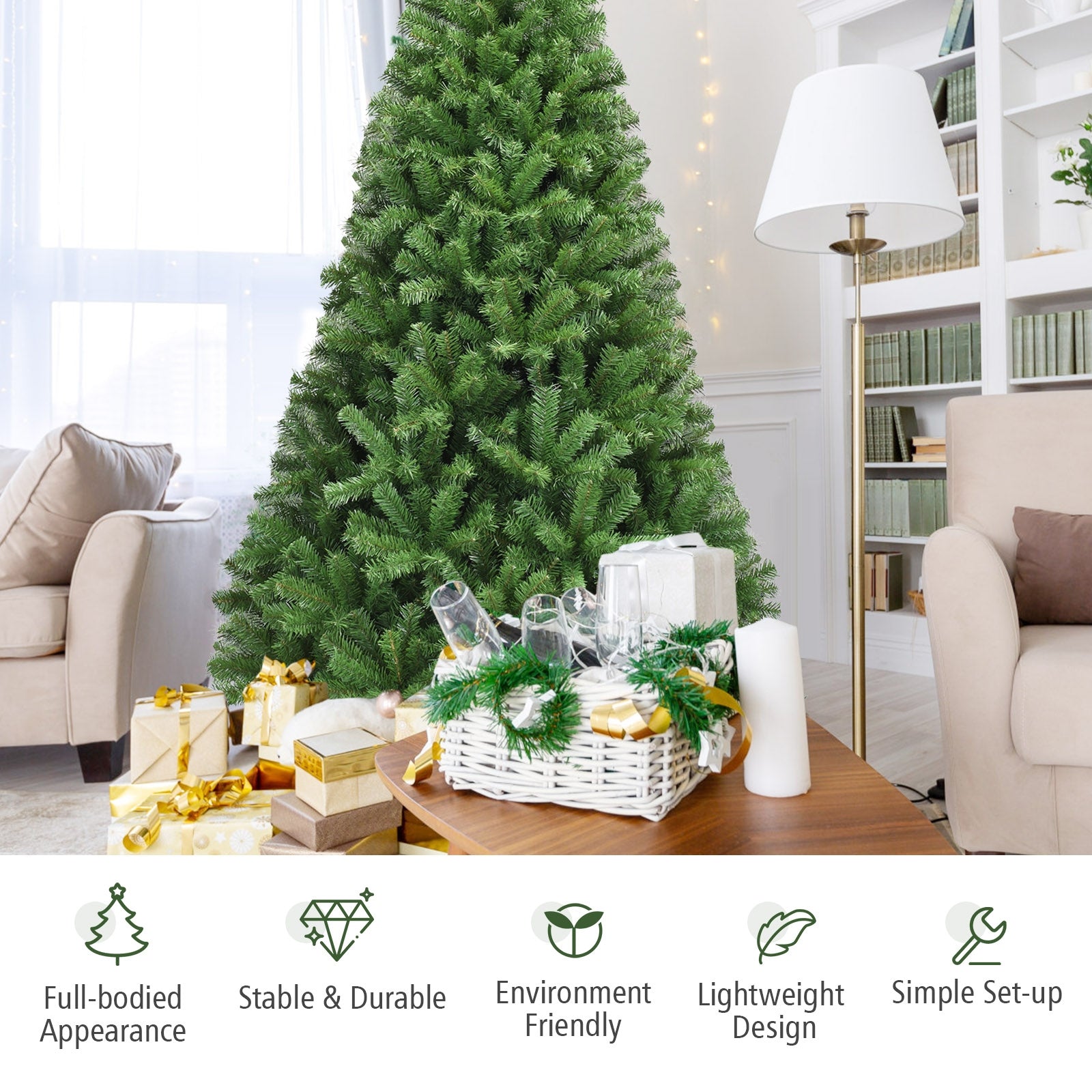 Artificial Hinged PVC Christmas Tree, 6 ft, Green Christmas Tree at Gallery Canada