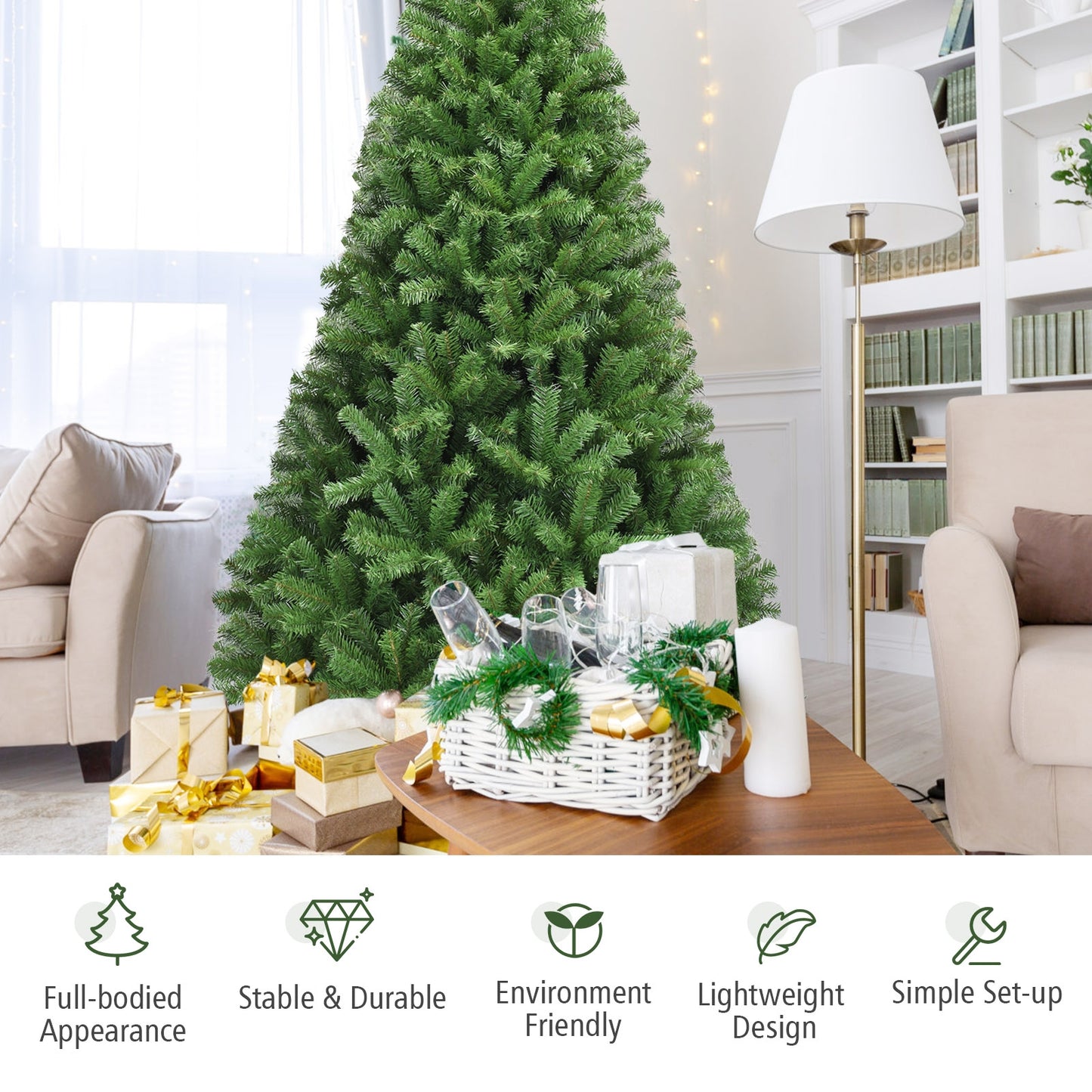 Artificial Hinged PVC Christmas Tree, 6 ft, Green Christmas Tree at Gallery Canada