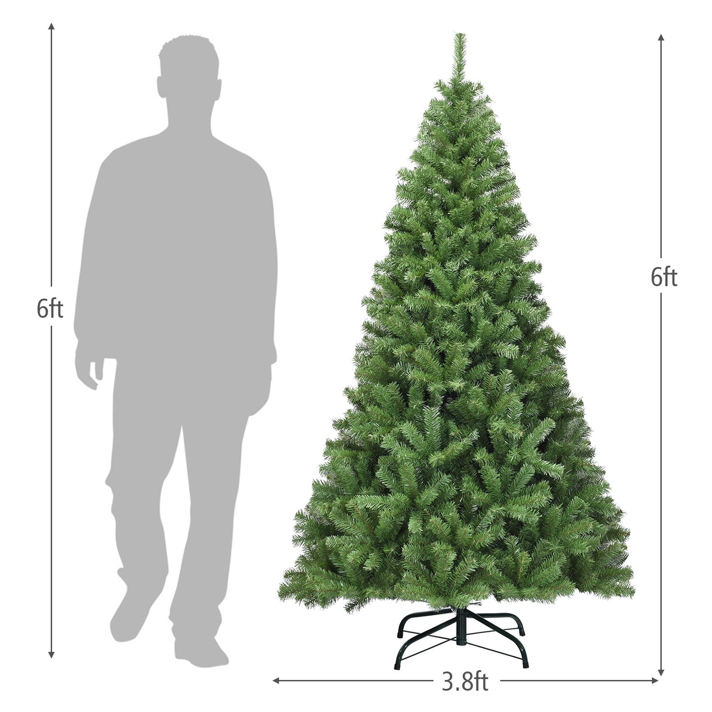 Artificial Hinged PVC Christmas Tree, 6 ft, Green Christmas Tree at Gallery Canada