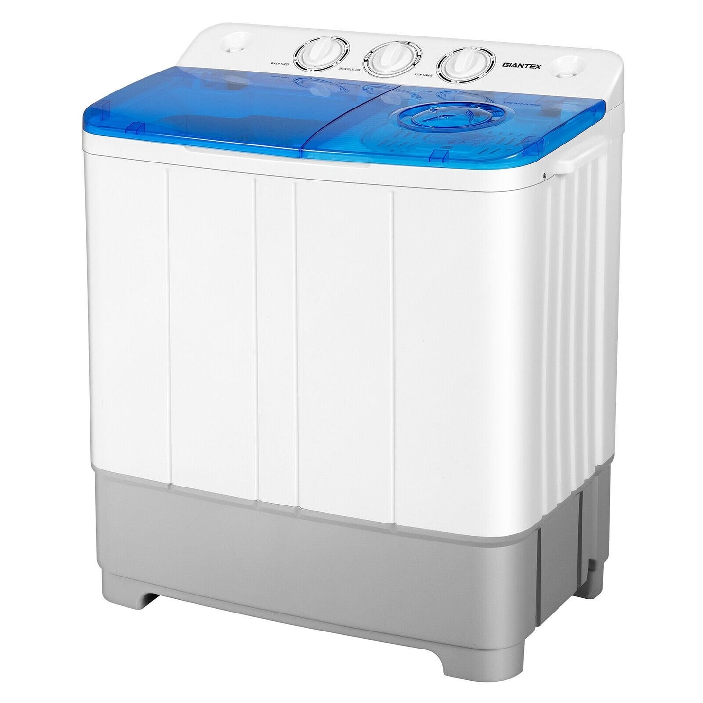 2-in-1 Portable 22lbs Capacity Washing Machine with Timer Control, Blue