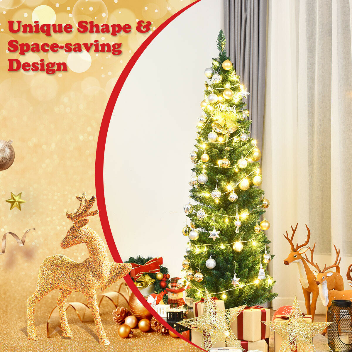 PVC Artificial Slim Pencil Christmas Tree-5', Green Christmas Tree at Gallery Canada