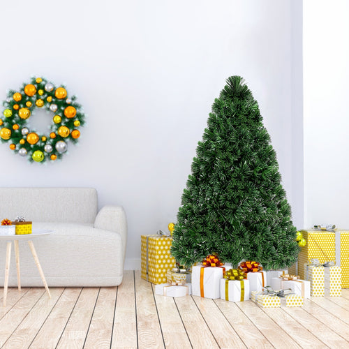 Pre-Lit Fiber Optic PVC Christmas Tree, 4 ft, Green