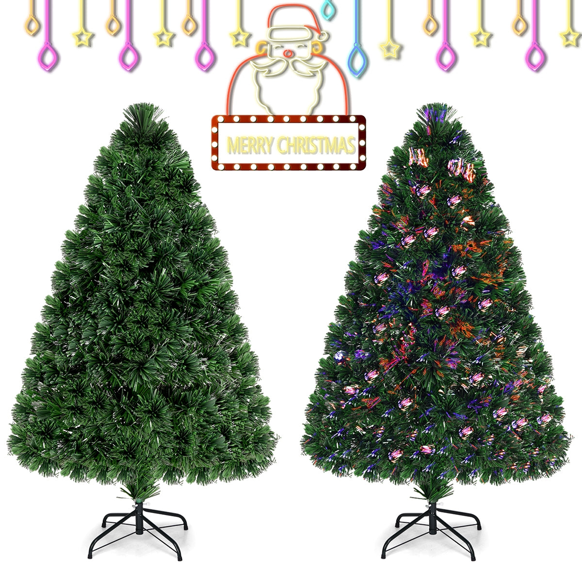Pre-Lit Fiber Optic PVC Christmas Tree, 4 ft, Green Christmas Tree at Gallery Canada
