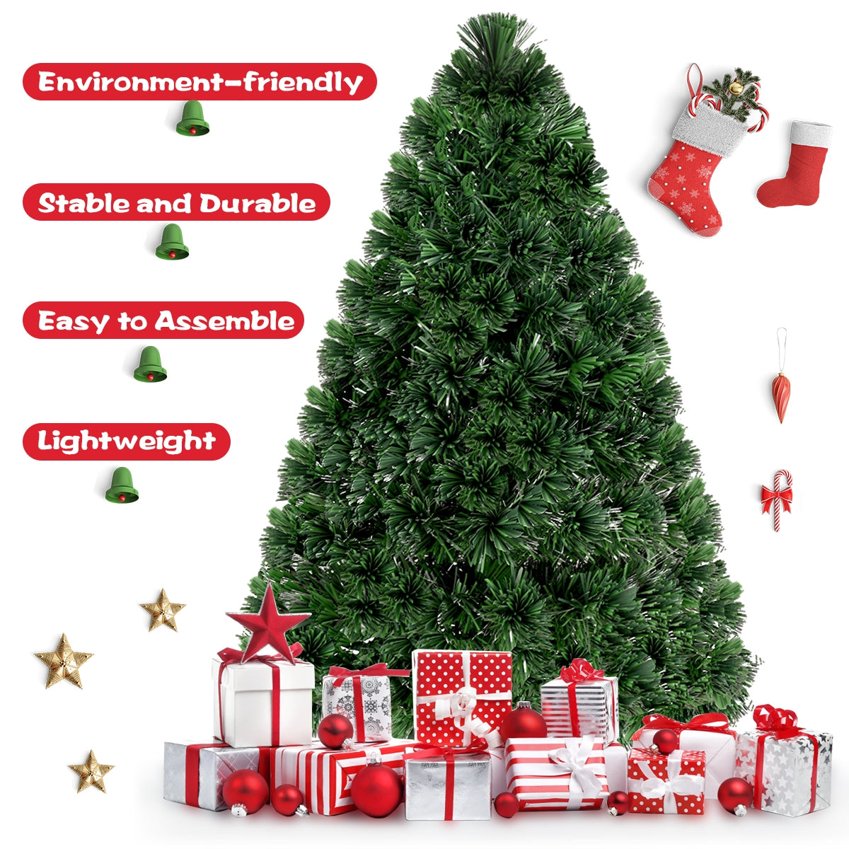 Pre-Lit Fiber Optic PVC Christmas Tree, 4 ft, Green Christmas Tree at Gallery Canada