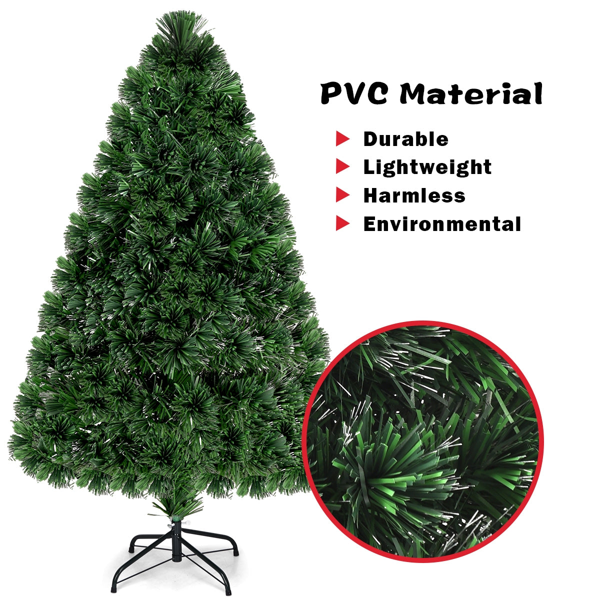 Pre-Lit Fiber Optic PVC Christmas Tree, 4 ft, Green Christmas Tree at Gallery Canada