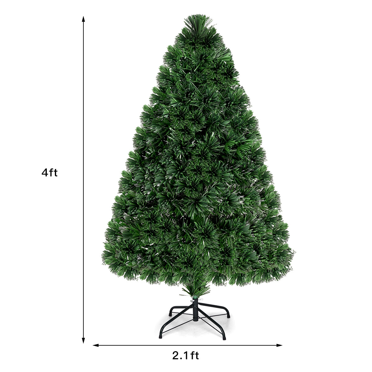 Pre-Lit Fiber Optic PVC Christmas Tree, 4 ft, Green Christmas Tree at Gallery Canada