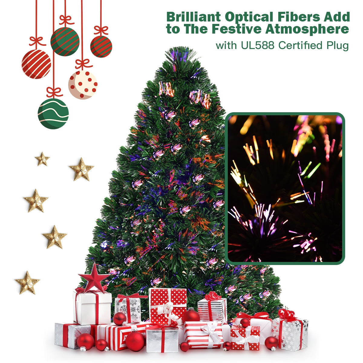 3 Ft Pre-Lit Fiber Optic PVC Christmas Tree, Green Christmas Tree at Gallery Canada