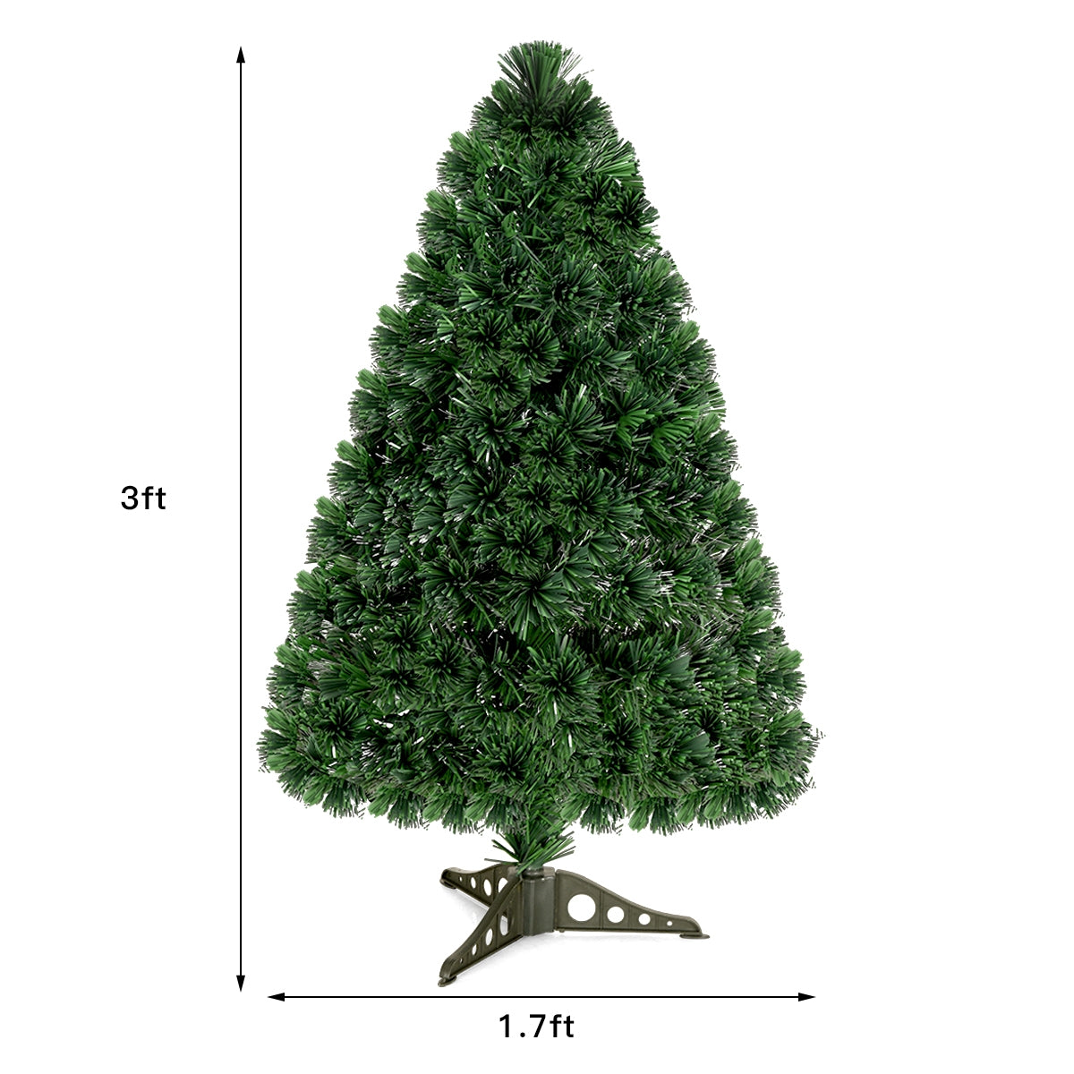 3 Ft Pre-Lit Fiber Optic PVC Christmas Tree, Green Christmas Tree at Gallery Canada