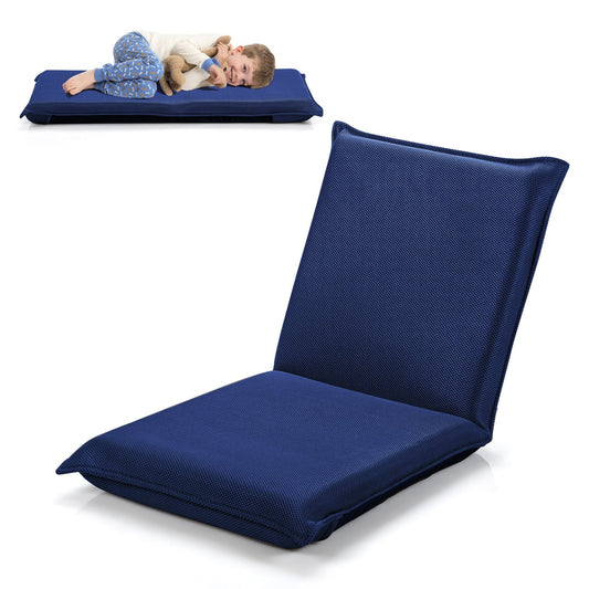 Adjustable 6 positions Folding Lazy Man Sofa Chair Floor Chair, Navy - Gallery Canada