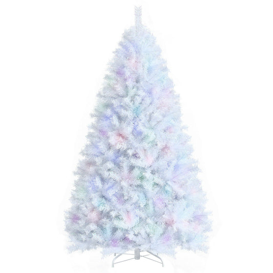 7 Feet Iridescent Tinsel Artificial Christmas Tree, Metal Stand, White Christmas Tree White at Gallery Canada