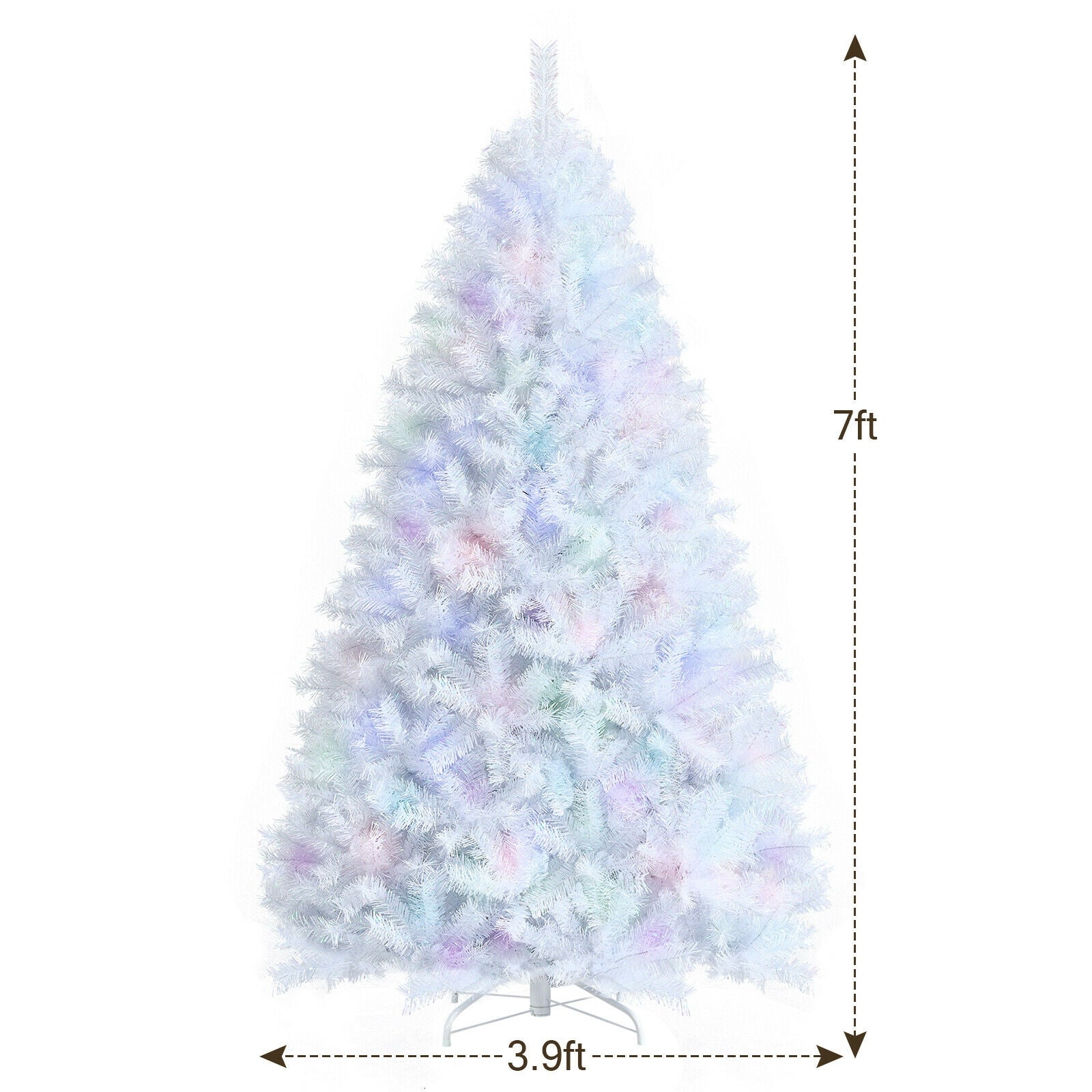 7 Feet White Iridescent Tinsel Artificial Christmas Tree with Metal Stand, White Christmas Tree at Gallery Canada