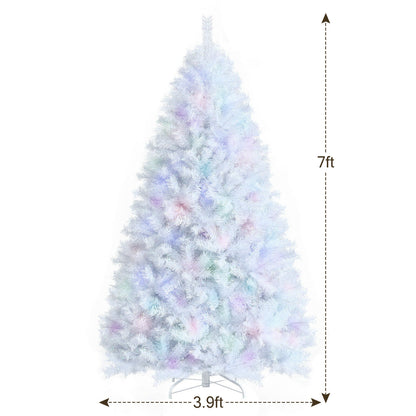 7 Feet White Iridescent Tinsel Artificial Christmas Tree with Metal Stand, White Christmas Tree at Gallery Canada