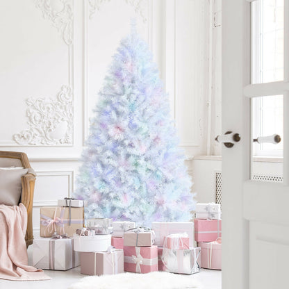 7 Feet White Iridescent Tinsel Artificial Christmas Tree with Metal Stand, White Christmas Tree at Gallery Canada