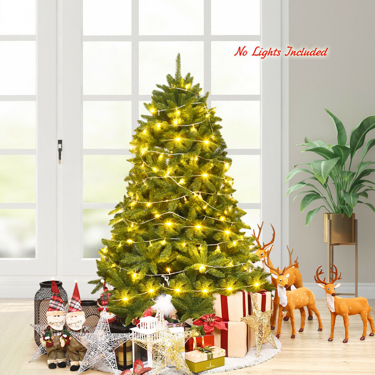 5 Feet Artificial Fir Christmas Tree with 600 Branch Tips, Green Christmas Tree at Gallery Canada