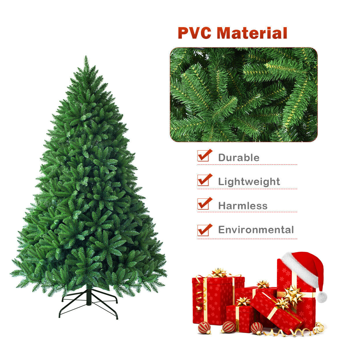 5 Feet Artificial Fir Christmas Tree with 600 Branch Tips, Green Christmas Tree at Gallery Canada