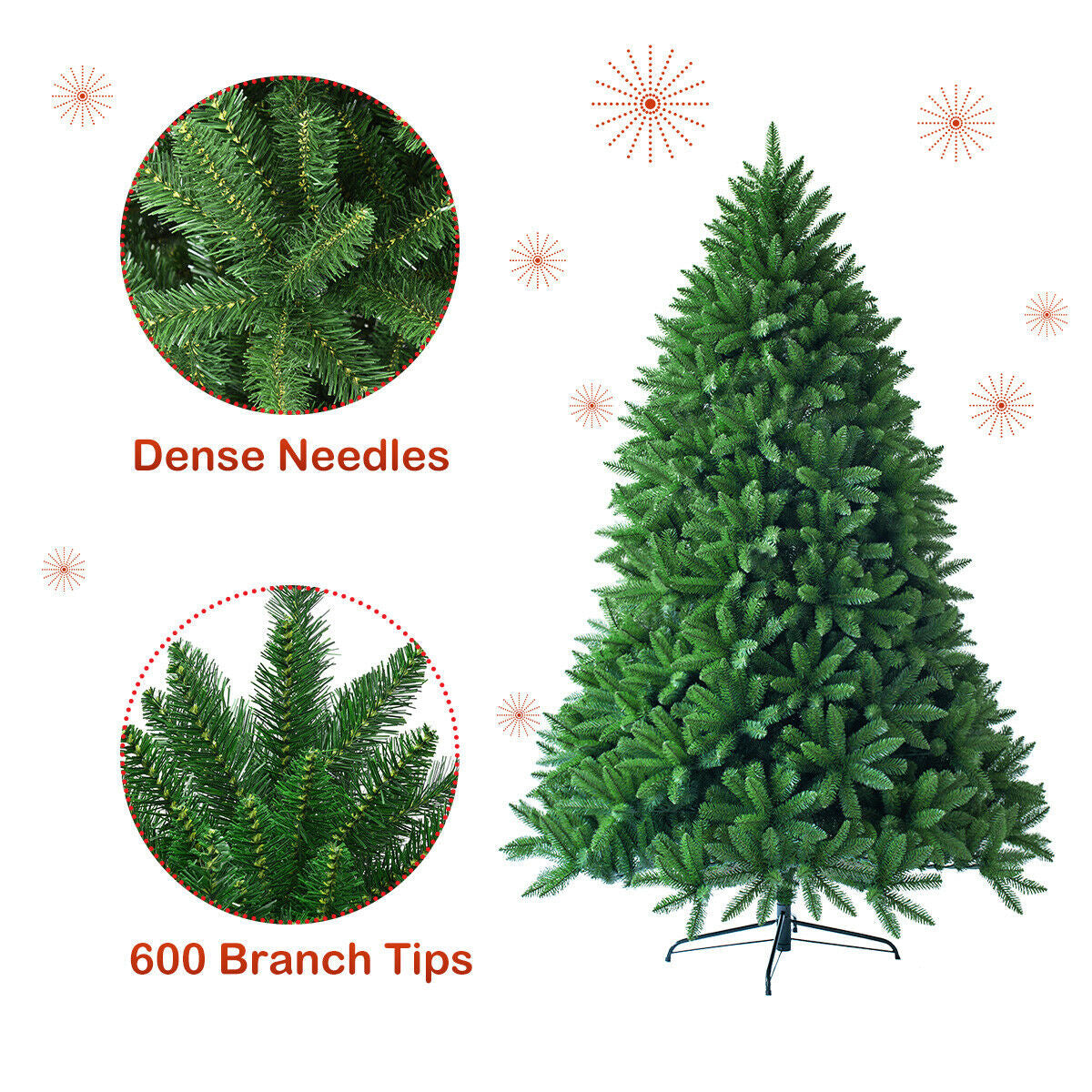 5 Feet Artificial Fir Christmas Tree with 600 Branch Tips, Green Christmas Tree at Gallery Canada