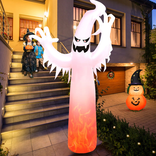 12 Feet Halloween Inflatable Decoration, Built-in LED Lights, White Halloween White at Gallery Canada