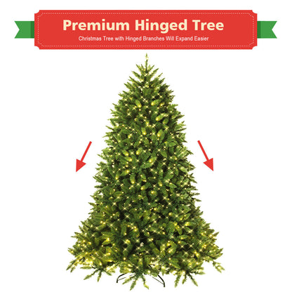 Hinged Artificial Fir Christmas Tree With LED Lights, 6 ft, Green Christmas Tree at Gallery Canada