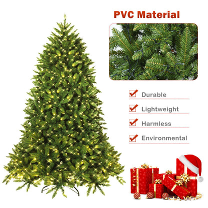 Hinged Artificial Fir Christmas Tree With LED Lights, 6 ft, Green Christmas Tree at Gallery Canada