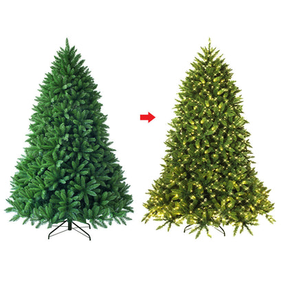 Hinged Artificial Fir Christmas Tree With LED Lights, 6 ft, Green Christmas Tree at Gallery Canada