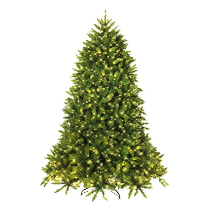 Hinged Artificial Fir Christmas Tree With LED Lights, 6 ft, Green Christmas Tree Green at Gallery Canada
