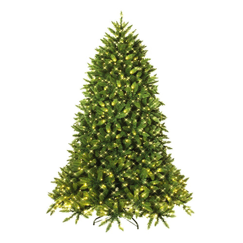 Hinged Artificial Fir Christmas Tree With LED Lights, 6 ft, Green