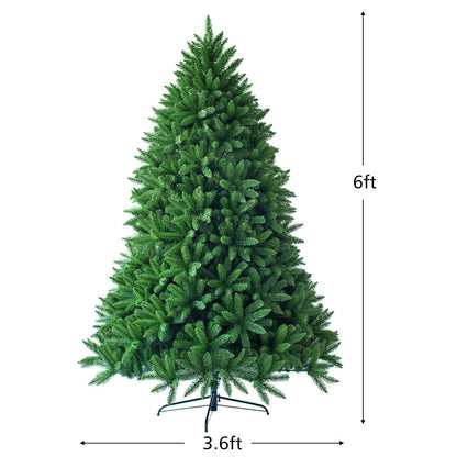 6 Feet Unlit Artificial Christmas Tree with 1250 Branch Tips, Green Christmas Tree at Gallery Canada