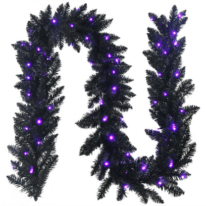 9 Feet Pre-lit Christmas Halloween Garland with 50 Purple LED Lights, Black Halloween Black at Gallery Canada