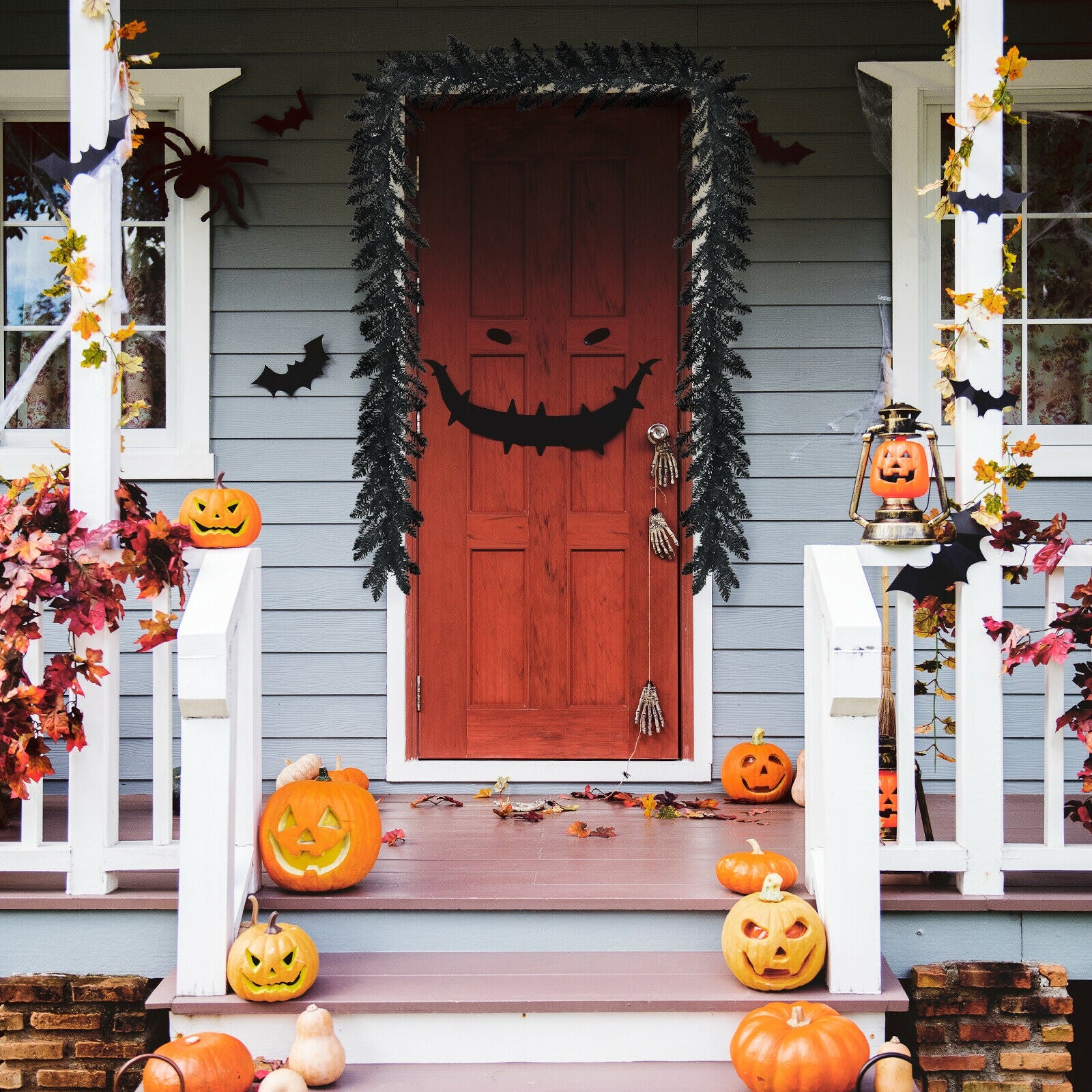 9 Feet Pre-lit Christmas Halloween Garland with 50 Purple LED Lights, Black Halloween at Gallery Canada