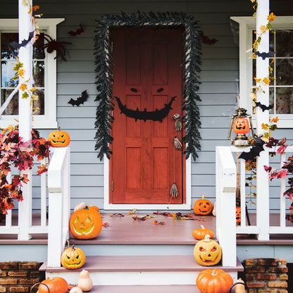 9 Feet Pre-lit Christmas Halloween Garland with 50 Purple LED Lights, Black Halloween at Gallery Canada