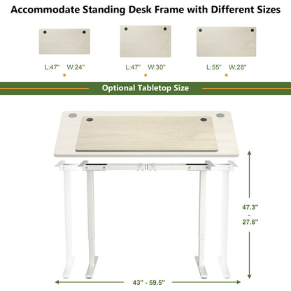55" x 28" Universal Tabletop for Standard and Standing Desk Frame, Natural Office Desks at Gallery Canada