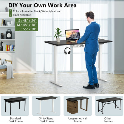 58" x 28" Universal Tabletop for Standard and Standing Desk Frame, Black Office Desks at Gallery Canada