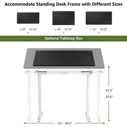 58" x 28" Universal Tabletop for Standard and Standing Desk Frame, Black Office Desks at Gallery Canada