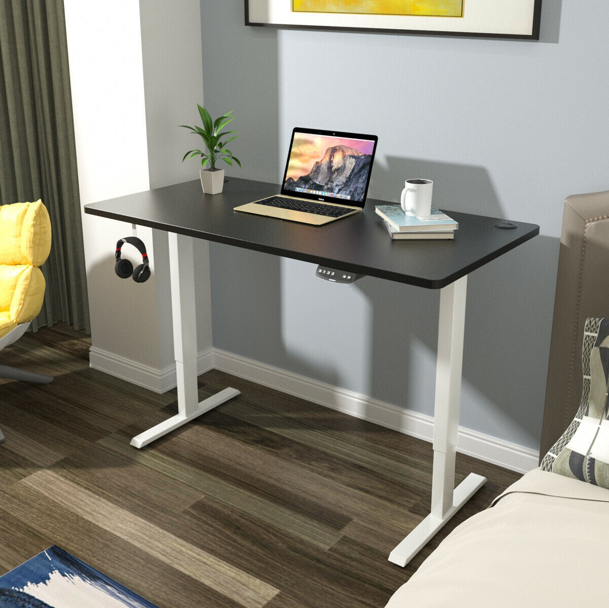 58" x 28" Universal Tabletop for Standard and Standing Desk Frame, Black Office Desks at Gallery Canada